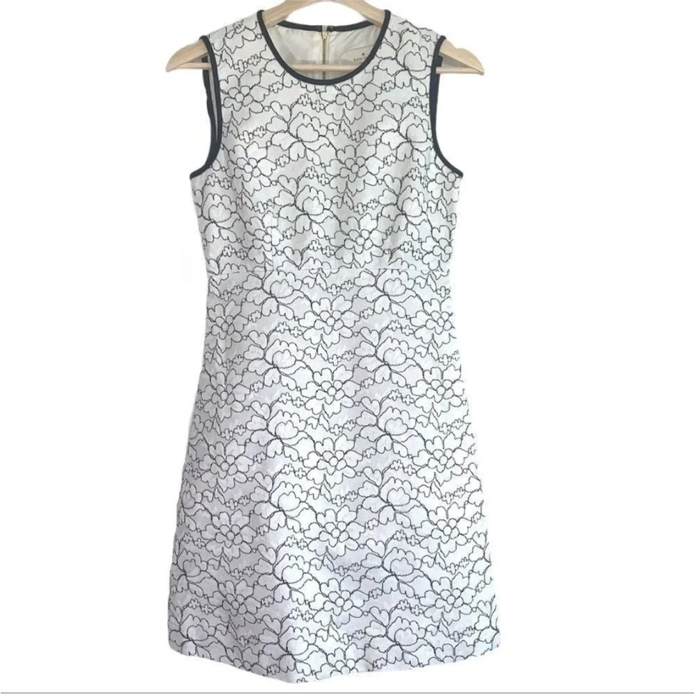 🔥🆕 KATE SPADE New York Linen and Lace Floral Dress size 4